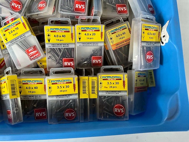 Rotadrill diverse schroeven rvs & messing (100x) - afbeelding 4 van  6