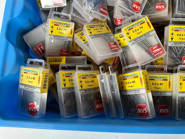 Rotadrill diverse schroeven rvs & messing (100x) - afbeelding 5 van  6