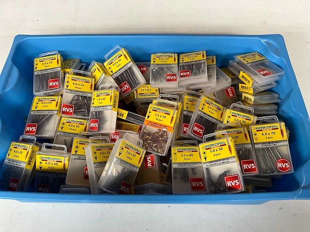 Rotadrill diverse schroeven rvs & messing (100x) - afbeelding 1 van  5