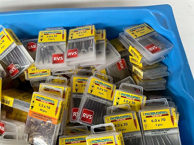 Rotadrill diverse schroeven rvs & messing (100x) - afbeelding 3 van  5