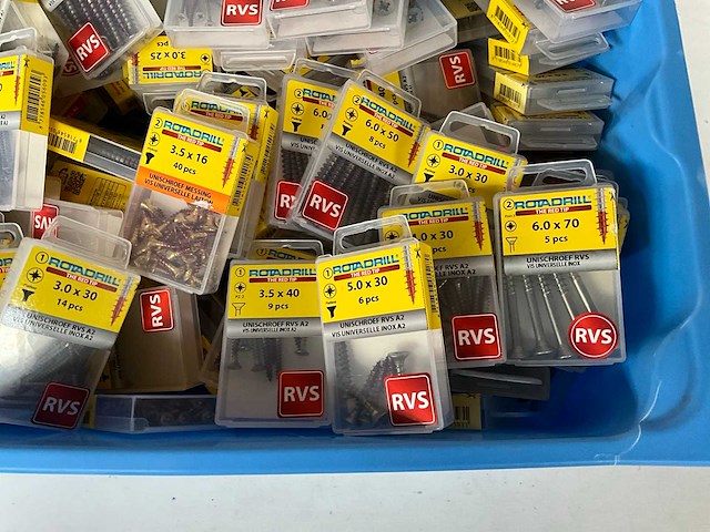 Rotadrill diverse schroeven rvs & messing (100x) - afbeelding 4 van  5