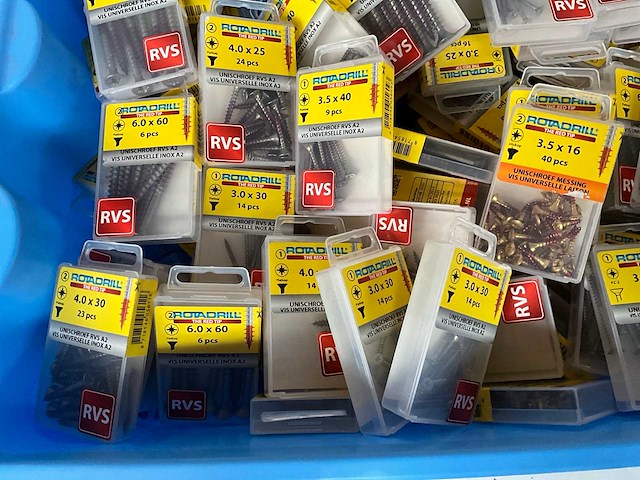 Rotadrill diverse schroeven rvs & messing (100x) - afbeelding 5 van  5