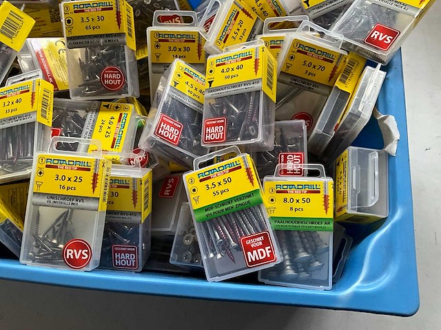 Rotadrill diverse schroeven rvs, messing en verzinkt (100x) - afbeelding 4 van  6