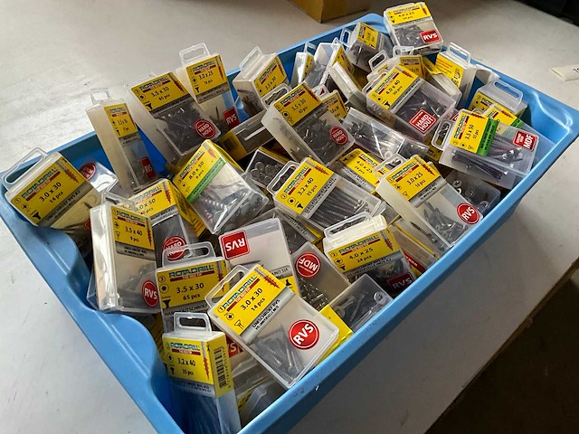 Rotadrill diverse schroeven rvs, messing en verzinkt (100x) - afbeelding 6 van  6