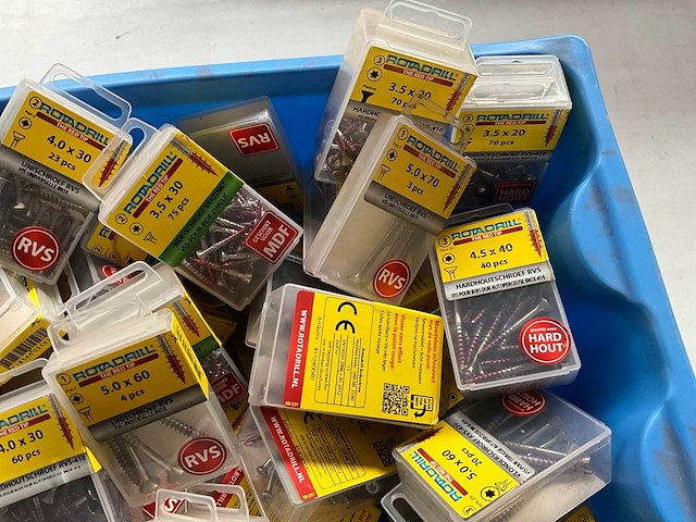 Rotadrill diverse schroeven rvs, messing en verzinkt (100x) - afbeelding 3 van  6