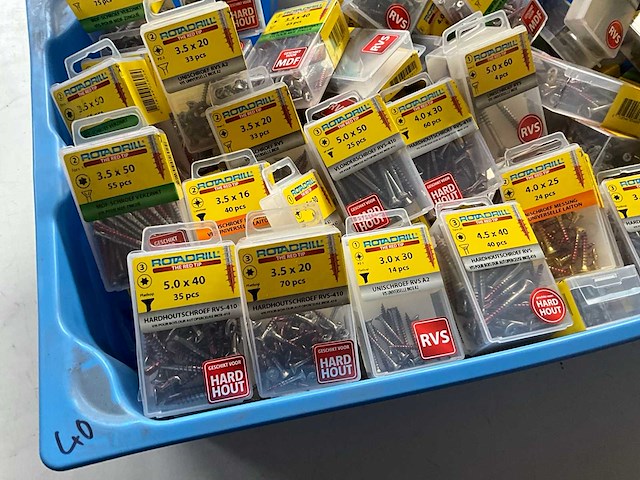 Rotadrill diverse schroeven rvs, messing en verzinkt (100x) - afbeelding 5 van  6