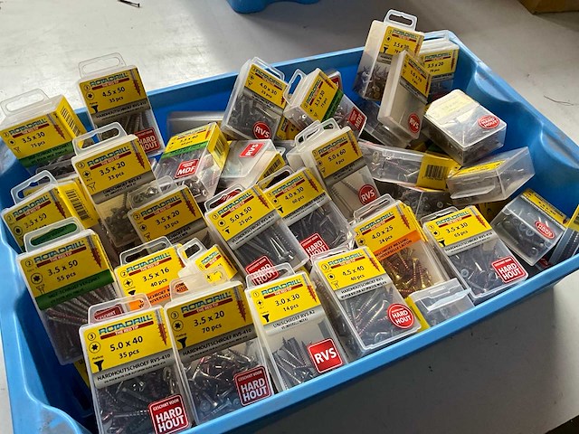 Rotadrill diverse schroeven rvs, messing en verzinkt (100x) - afbeelding 6 van  6