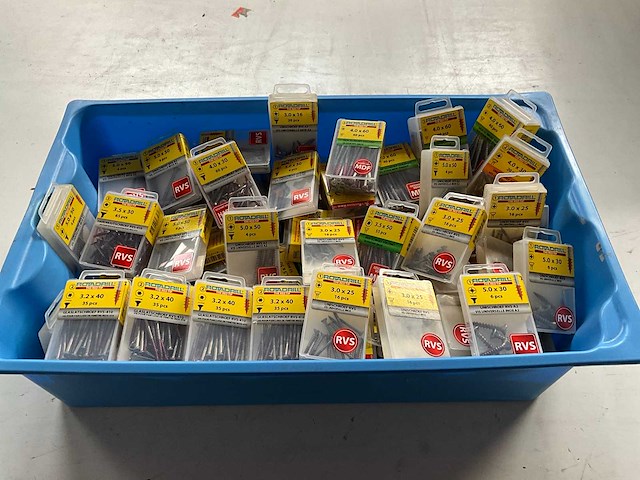 Rotadrill diverse schroeven rvs, messing en verzinkt (100x) - afbeelding 1 van  6