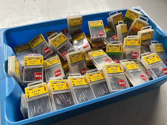 Rotadrill diverse schroeven rvs, messing en verzinkt (100x) - afbeelding 6 van  6