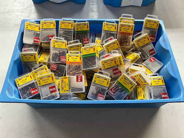 Rotadrill diverse schroeven rvs, messing en verzinkt (100x) - afbeelding 1 van  6