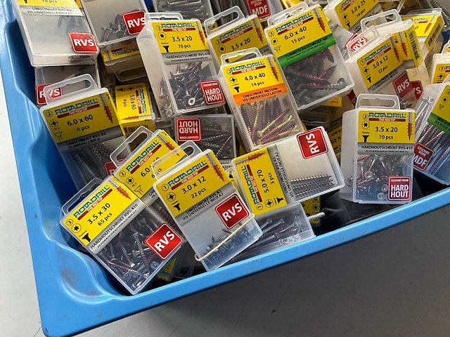 Rotadrill diverse schroeven rvs, messing en verzinkt (100x) - afbeelding 5 van  6