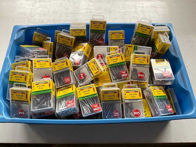 Rotadrill diverse schroeven rvs, messing en verzinkt (100x) - afbeelding 1 van  6