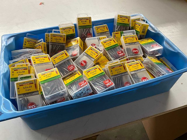 Rotadrill diverse schroeven rvs, messing en verzinkt (100x) - afbeelding 6 van  6