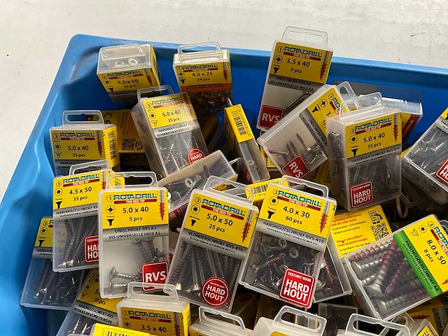 Rotadrill diverse schroeven rvs, messing en verzinkt (100x) - afbeelding 2 van  6