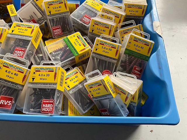 Rotadrill diverse schroeven rvs, messing en verzinkt (100x) - afbeelding 4 van  6