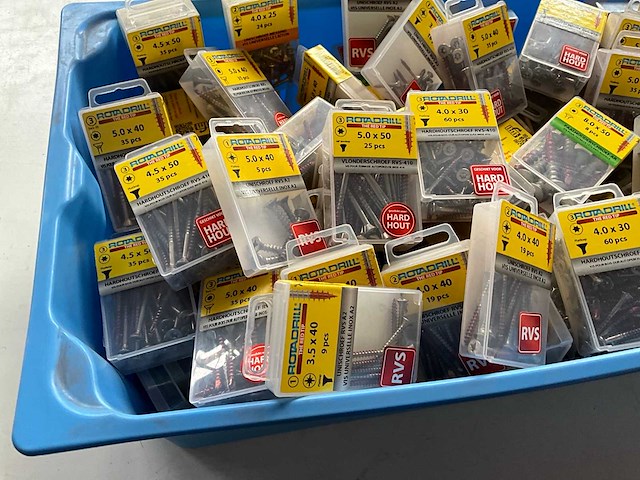 Rotadrill diverse schroeven rvs, messing en verzinkt (100x) - afbeelding 5 van  6