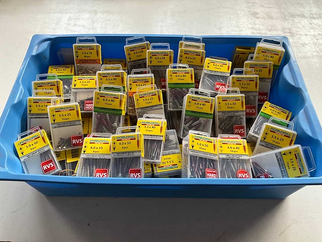 Rotadrill diverse schroeven rvs, messing en verzinkt (100x) - afbeelding 1 van  6