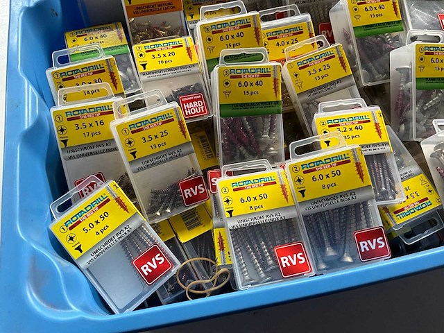 Rotadrill diverse schroeven rvs, messing en verzinkt (100x) - afbeelding 5 van  6