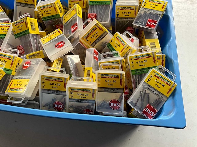 Rotadrill diverse schroeven rvs, messing en verzinkt (100x) - afbeelding 4 van  6