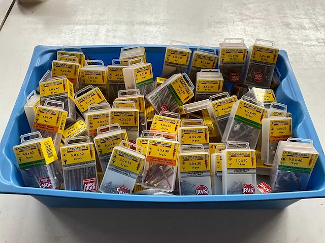 Rotadrill diverse schroeven rvs, messing en verzinkt (100x) - afbeelding 1 van  6