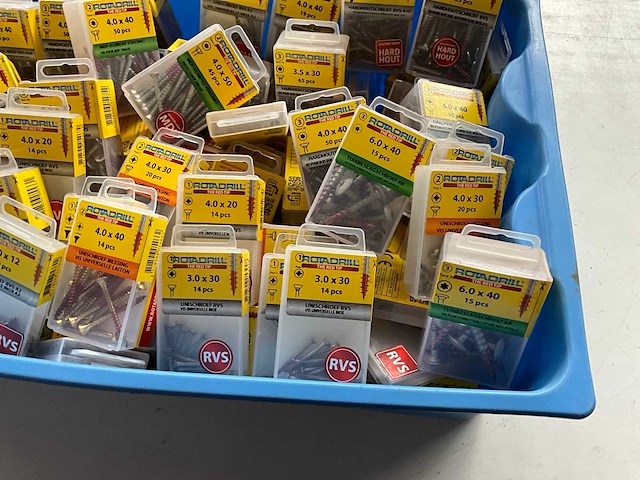 Rotadrill diverse schroeven rvs, messing en verzinkt (100x) - afbeelding 4 van  6