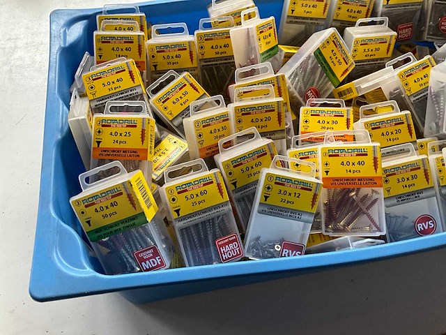 Rotadrill diverse schroeven rvs, messing en verzinkt (100x) - afbeelding 5 van  6