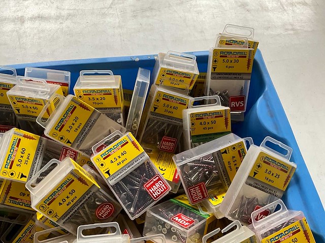 Rotadrill diverse schroeven rvs, messing en verzinkt (100x) - afbeelding 3 van  6