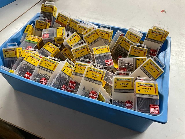 Rotadrill diverse schroeven rvs, messing en verzinkt (100x) - afbeelding 6 van  6