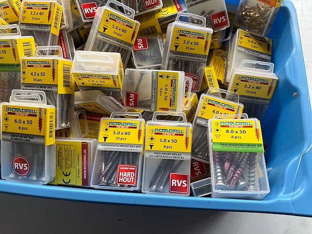 Rotadrill diverse schroeven rvs, messing en verzinkt (100x) - afbeelding 4 van  6