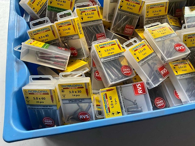 Rotadrill diverse schroeven rvs, messing en verzinkt (100x) - afbeelding 5 van  6