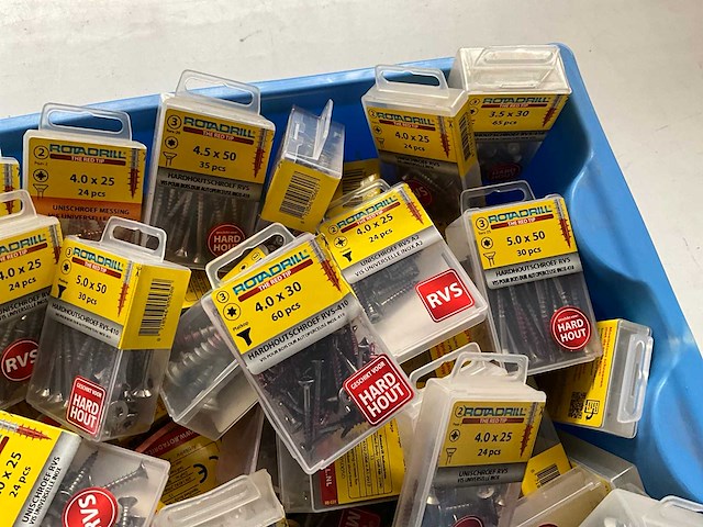 Rotadrill diverse schroeven rvs, messing en verzinkt (100x) - afbeelding 3 van  6