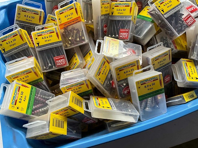 Rotadrill diverse schroeven rvs, messing en verzinkt (100x) - afbeelding 5 van  6