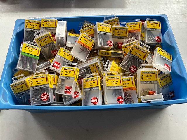 Rotadrill diverse schroeven rvs, messing en verzinkt (100x) - afbeelding 1 van  6
