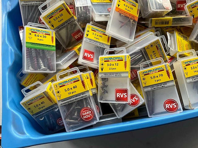 Rotadrill diverse schroeven rvs, messing en verzinkt (100x) - afbeelding 5 van  6