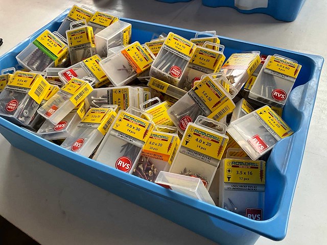 Rotadrill diverse schroeven rvs, messing en verzinkt (100x) - afbeelding 6 van  6
