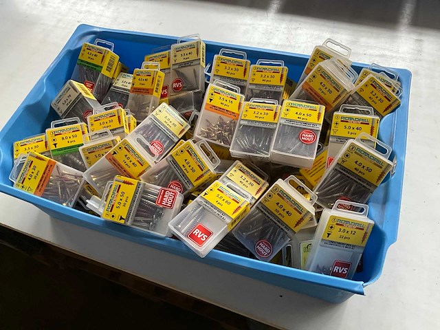 Rotadrill diverse schroeven rvs, messing en verzinkt (100x) - afbeelding 6 van  6