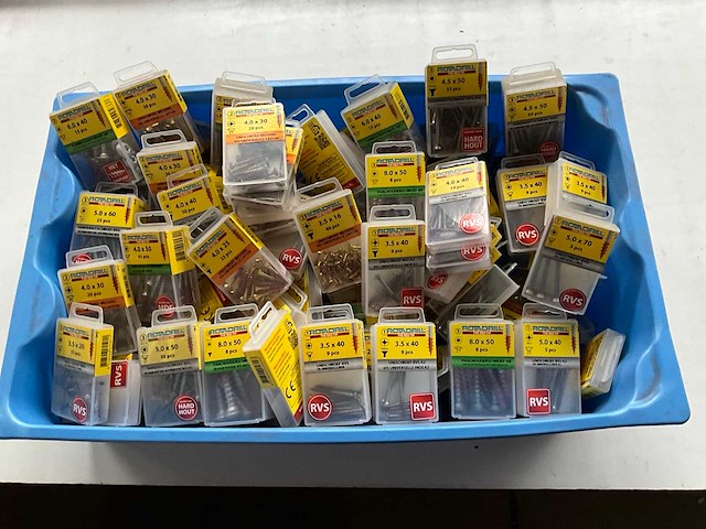 Rotadrill diverse schroeven rvs, messing en verzinkt (100x) - afbeelding 1 van  6