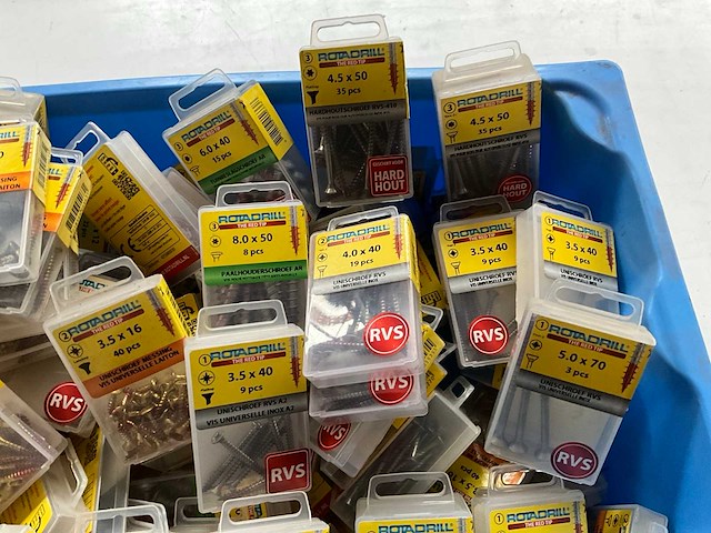 Rotadrill diverse schroeven rvs, messing en verzinkt (100x) - afbeelding 3 van  6