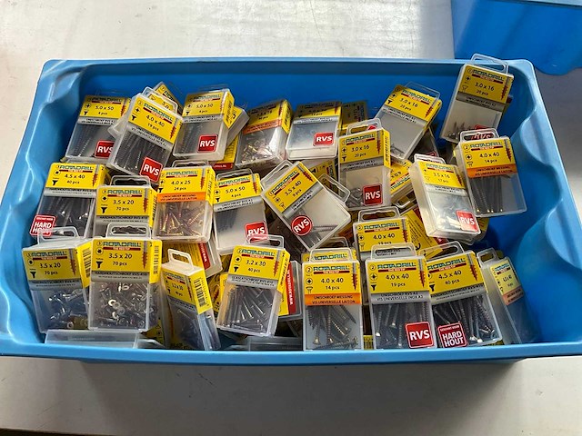 Rotadrill diverse schroeven rvs, messing en verzinkt (100x) - afbeelding 1 van  6