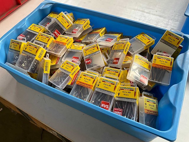Rotadrill diverse schroeven rvs, messing en verzinkt (100x) - afbeelding 6 van  6