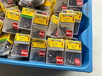 Rotadrill diverse schroeven rvs, messing en verzinkt (100x) - afbeelding 4 van  6