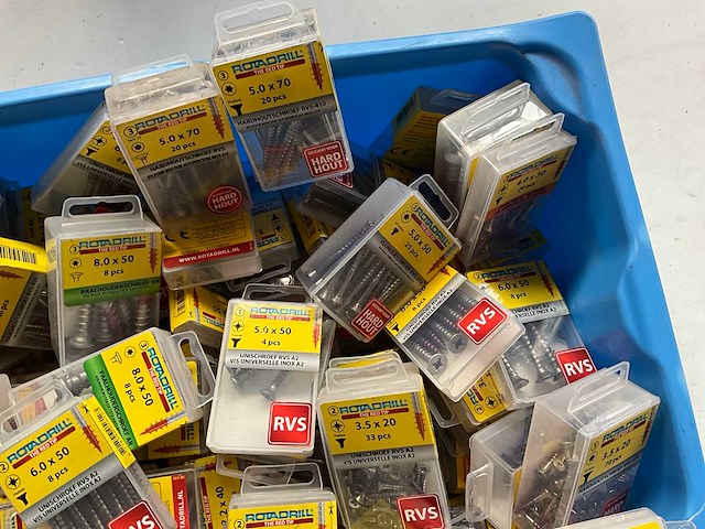 Rotadrill diverse schroeven rvs, messing en verzinkt (100x) - afbeelding 3 van  6