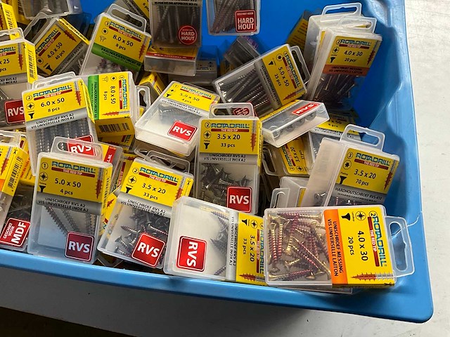 Rotadrill diverse schroeven rvs, messing en verzinkt (100x) - afbeelding 4 van  6