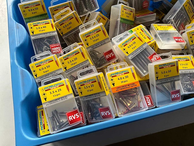 Rotadrill diverse schroeven rvs, messing en verzinkt (100x) - afbeelding 5 van  6