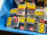 Rotadrill diverse schroeven rvs, messing en verzinkt (100x) - afbeelding 5 van  6