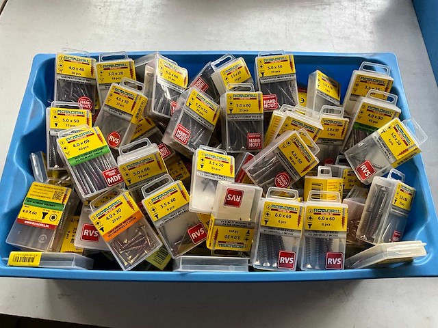 Rotadrill diverse schroeven rvs, messing en verzinkt (100x) - afbeelding 1 van  6