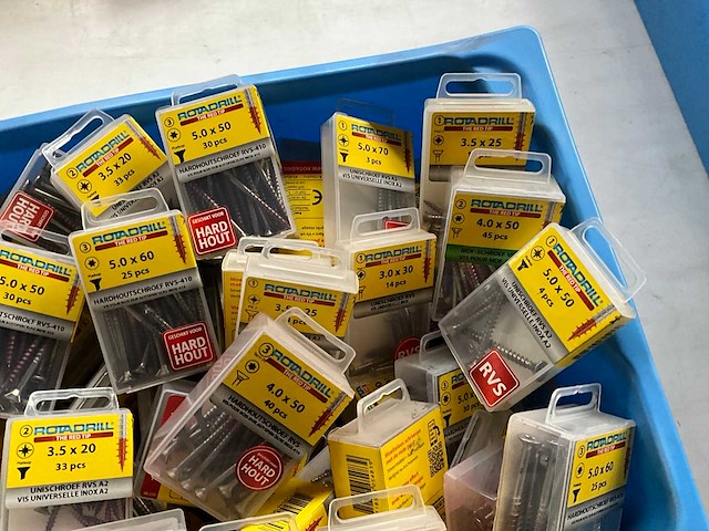 Rotadrill diverse schroeven rvs, messing en verzinkt (100x) - afbeelding 3 van  6