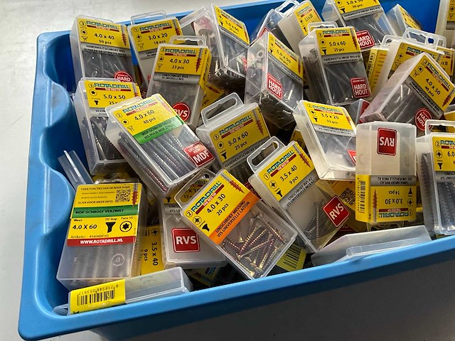 Rotadrill diverse schroeven rvs, messing en verzinkt (100x) - afbeelding 5 van  6