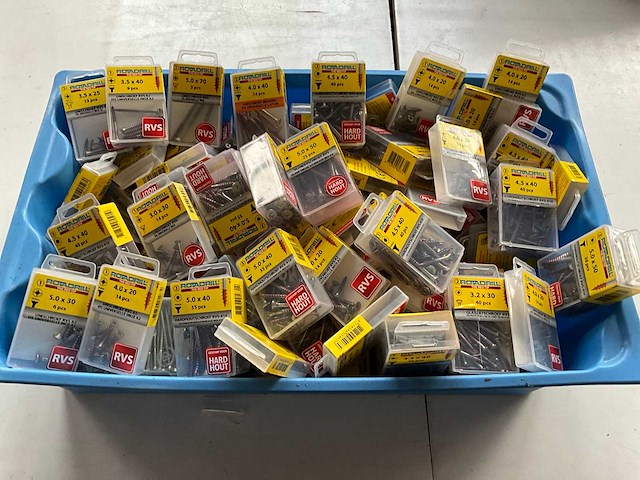 Rotadrill diverse schroeven rvs, messing en verzinkt (100x) - afbeelding 1 van  6