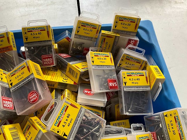 Rotadrill diverse schroeven rvs, messing en verzinkt (100x) - afbeelding 3 van  6